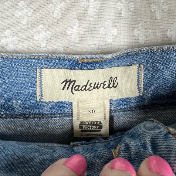 Madewell Light Wash Pleated Denim Mini Skirt - Picture 3 of 6